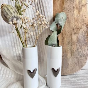 Minis vases « cœur argent »