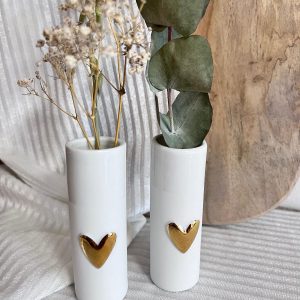 Minis vases  » coeur doré »
