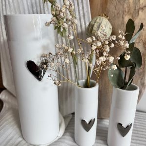 Vase Cœur Argent – GM