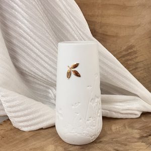 Mini vase feuille dorée porcelaine – grand format